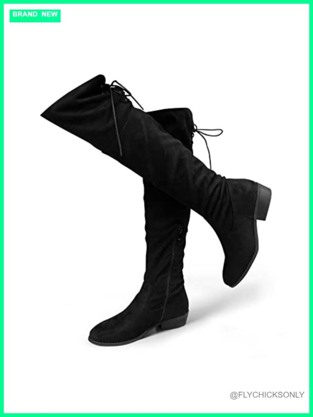 Faux Suede Over the Knee Boots Low Flat Heel Thigh High Fashion Boots